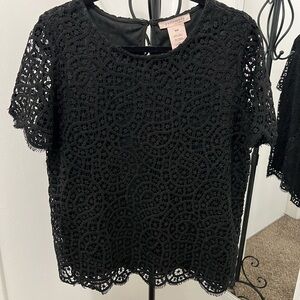 Philosophy Black Embellished Boxy Blouse Short Sleeve